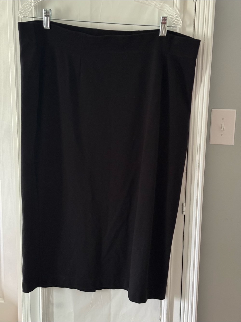 Eileen Fisher Black Pencil Skirt Viscose Nylon Spandex Size XL